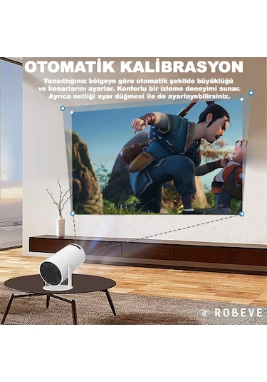 Robeve Mini Projeksiyon Taşınabilir Projeksiyon Cihazı Hd