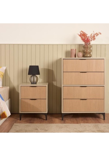 Just Home Prestige 2 Çekmeceli Komodin - Vizon / Yunus - 45 Cm Vizon / Yunus