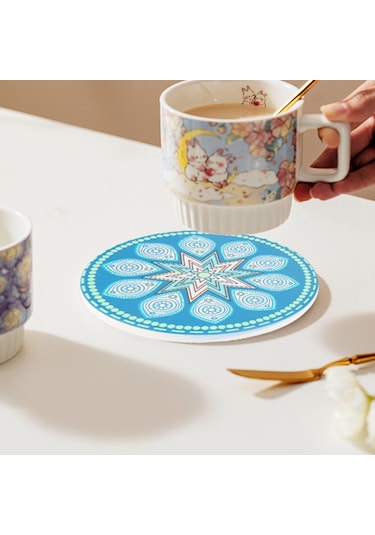 İçecekler İçin Bardak Altlıkları, Ahşap Masa İçin 8 Adet Emici Taş Bardak Altlıkları Çok Renkli