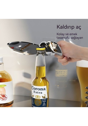 Soulader Şık Kuş Figürlü Metal Şişe Açacağı - Pratik Ev Bira Ve Konserve Açma Aleti Beyaz