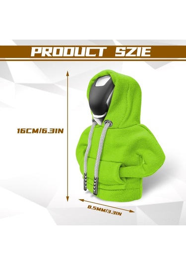 Geeksen Araba Vites Kolu Koruyucu Kılıfı - Hırka Desenli İç Dekor Aksesuarı Yeşil Renk