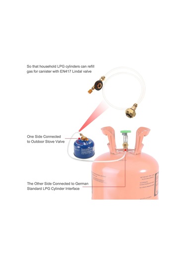 Açık Kamp Gaz Sobası Dolum Adaptörü Lpg Silindir Adaptörü Düz Tank Dolum Adaptörü Dönüştürücü Alman Standardı Çok Renkli
