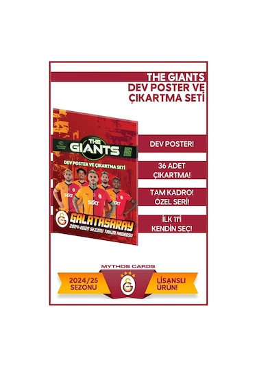 Mythos Cards Galatasaray The Giants 2024/25 Sezonu Dev Poster ve Çıkartma Seti