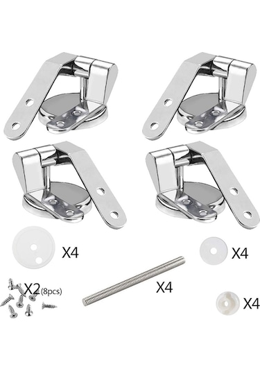 Lebıhmurah Bf1579 2 Çift Klozet Menteşesi Bağlantı Elemanları Ahşap Reçine Klozet Kapakları İçin Yedek Menteşeler Ve Armatürler