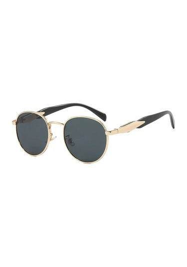 Rpxbguckarhg Vintage Retro Yuvarlak Metal Güneş Gözlüğü Kadın Uv400 Koruma Moda Gözlükwhıte51gri Gri