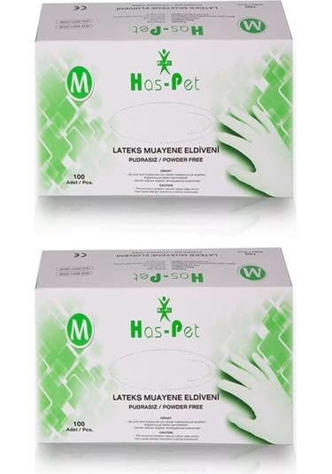 Pudrasız Lateks Eldiven 100'lü Paket 2 Adet M Beden