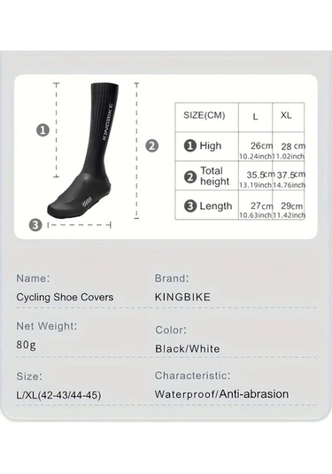 Willowhaven Black, 42-43 Cm Kıngbıke Su Geçirmez Bisiklet Ayakkabı Kılıfı Reflektif Gece Güvenlik Tasarımı Altın