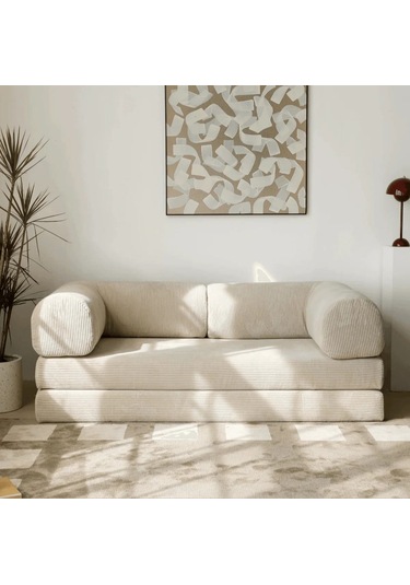 Nova Serisi Kanepe Pratik, Yer Yatağı, Dayanıklı, Bondex Sünger 200x200 Krem
