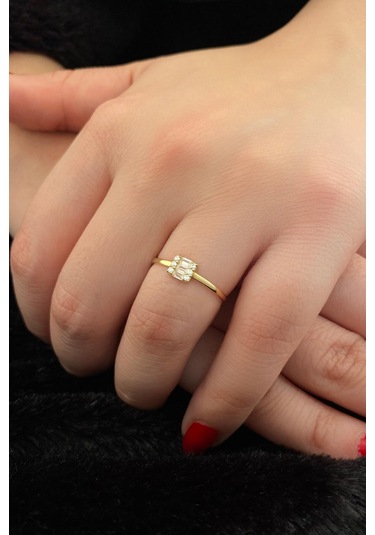 Fiyonk Kuyumculuk 14 Ayar Altın Üçlü Baget Yüzük 001