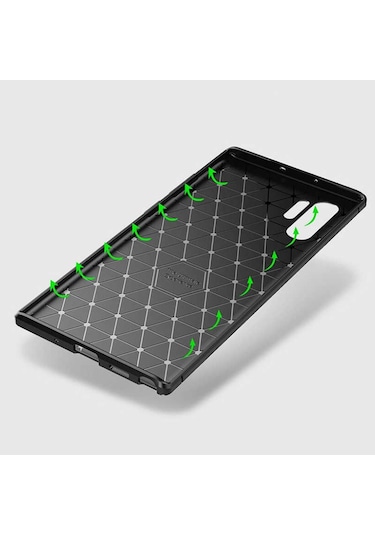 Samsung Galaxy Uyumlu Note 10 Plus Karbon Görünüm Negro Silikon Kilif 545333738