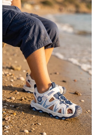 In Step Piona Erkek Çocuk Deniz Ve Sahil Sandaleti - Mavi / Beyaz