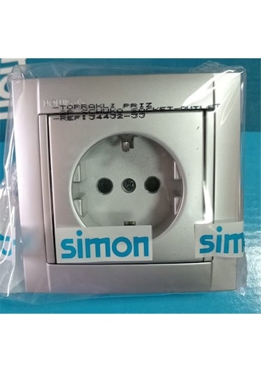 Simon 34 Renkli Topraklı Priz Çerçeveli