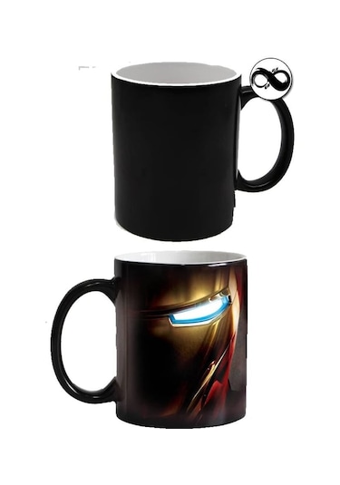 Iron Man Sihirli Kupa Bardak Parlak Siyah