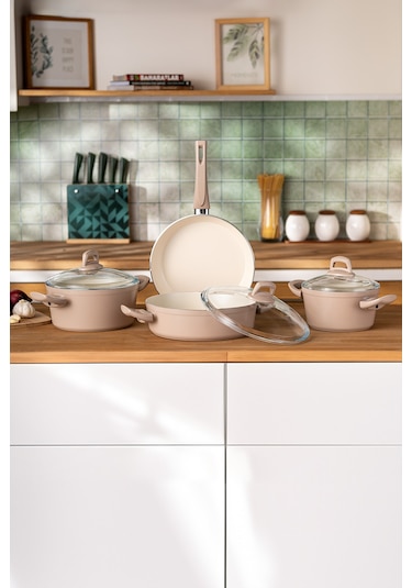 Emsan Crystal 7 Parça Tencere Seti Rosegold Rose Gold