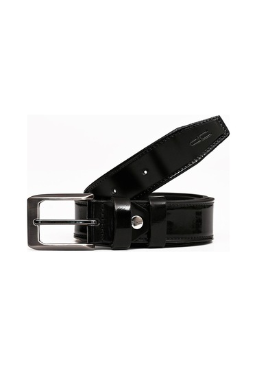 Erkek Hakiki Gerçek Klasik Deri Kemer Rugan Siyah 112517 001