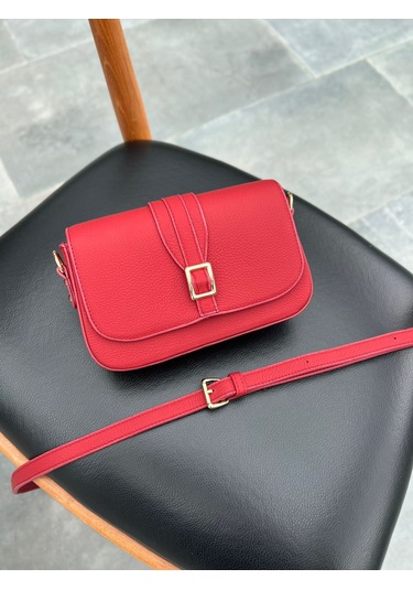 Mft Leather Hakiki Deri Kadın Çanta Viola 1524 Flother Mat Kırmızı