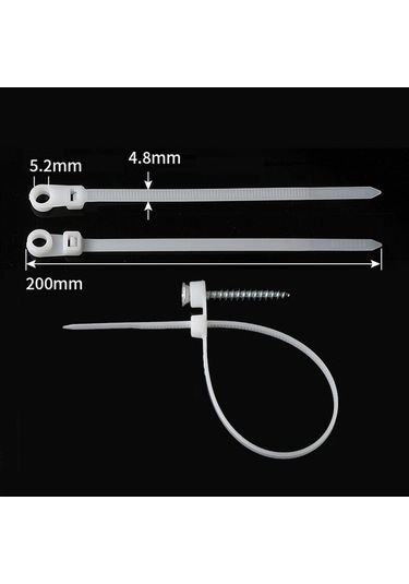Pazly Tel Suntek Sarar Kablo Fermuarları Bağı Adet 4,8-mm-x-200-mm 100 Ol