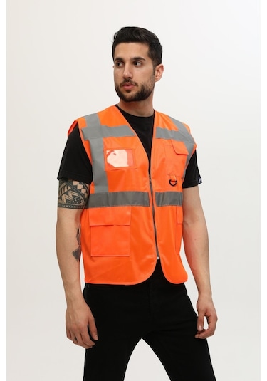 Uniprom Yelek Yönetici Ikaz Yeleği Reflektörlü Neon Turuncu