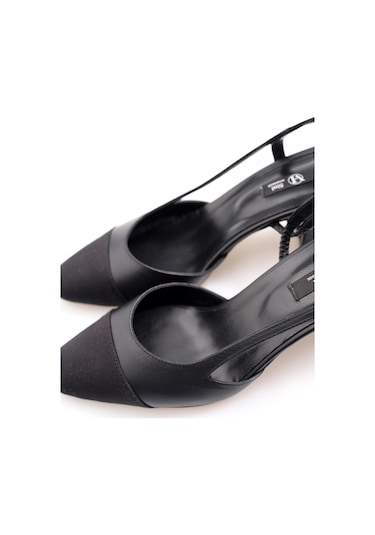 5in1Canpolat Siyah Slingback Topuklu Ayakkabı 401-siyah Siyah