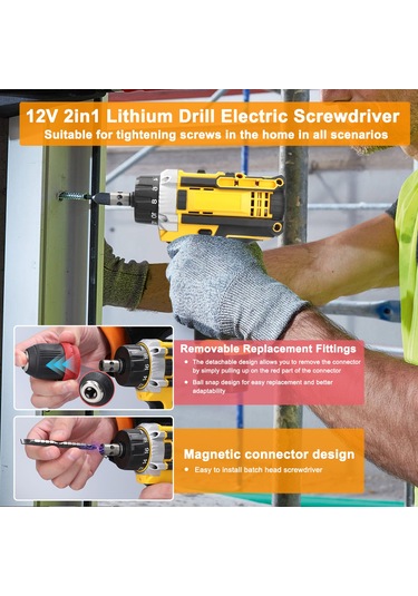 Symbee 12v 2'li Kablosuz Matkap Vidalama Makinesi - Hızlı Soğutma, Bit Yuvalı, Geniş Kullanım Alanı