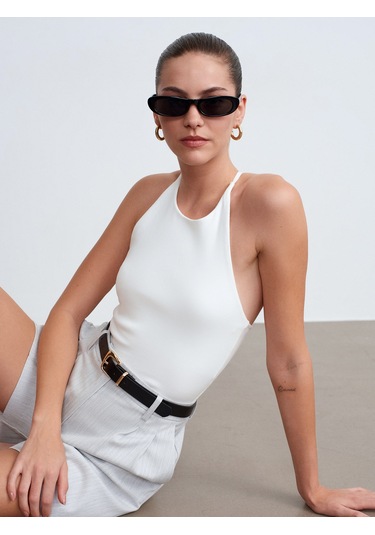 Dilvin 21051 Halter Yaka Askılı Top-ekru