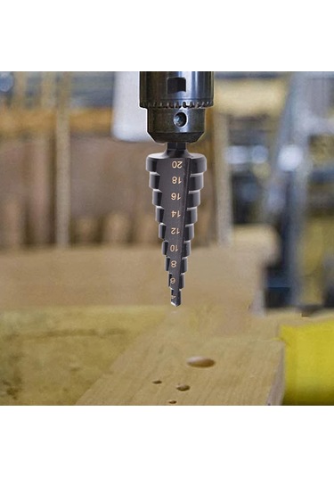 Kangvka 3'lü Hss Nitrid Kaplı Siyah Basamaklı Matkap Ucu Seti 3-12, 4-12, 4-20mm Altıgen Saplı Delme Ve Genişletme Aleti - Opp Paketli