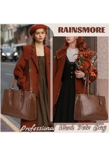 Xuweiwei Nubıly Kadın 15.6 Inç Vintage Siyah Faux Leather Profesyonel Laptop Çantası İş Ofis Sırt Çantası Açık Mavi