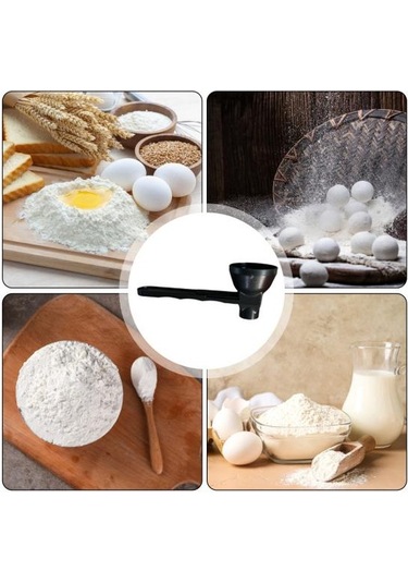 Ölçü Kaşığı Huni İle 2'si 1 Arada Dökülmeye Karşı Huni Kaşık Kaydırıcı Mutfak Kaşığı Toz Süt Kahve Protein Tozu Ölçmek İçin Beyaz