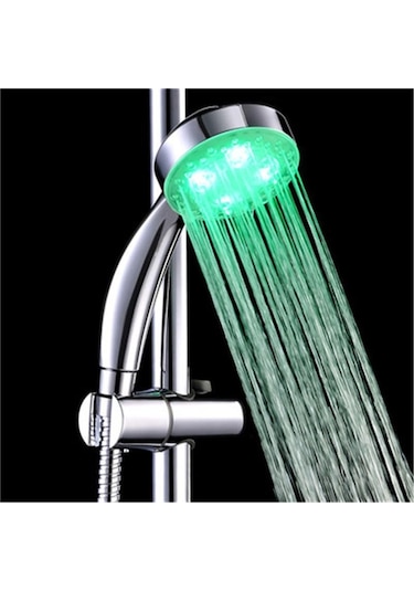 El 7 Renk Led Işık Su Banyosu Ev Banyo Duş Başlığı Glow Gümüş