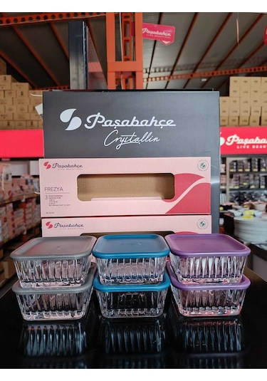 Paşabahçe 950126- Frezya 6 Lı Saklama Kabı 3 Renkli Şeffaf