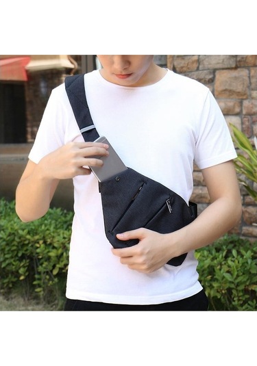 Erkekler İçin Şık Ve Pratik Giyilebilir Omuz Çantası, Su Geçirmez Hafif Crossbody Çanta, Seyahat Ve Günlük Kullanım İçin İdeal Siyah