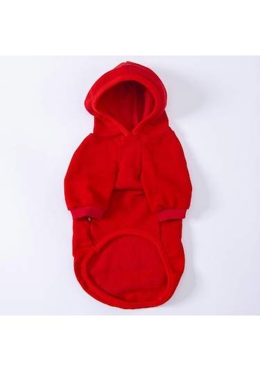 Pettrend Kırmızı Kanguru Cepli Kedi Köpek Hoodie Sweatshirt
