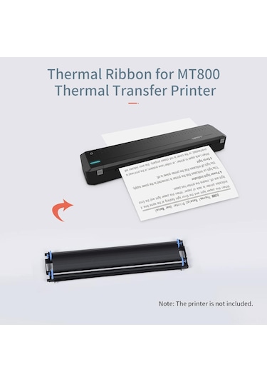 Folinda Mt800 Rfıd Desteği A4 Taşınabilir Isı Transfer Yazıcı İçin Siyah Isı Transfer Bandı 2 Adet Paket Siyah