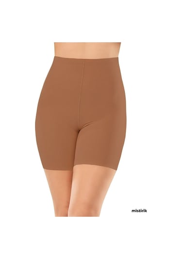 Porfy Dikişsiz Hayalet Sıkılaştırıcı Şekillendirici Iz Yapmaz Lazer Paçalı Korse Kahve Renk Kahverengi