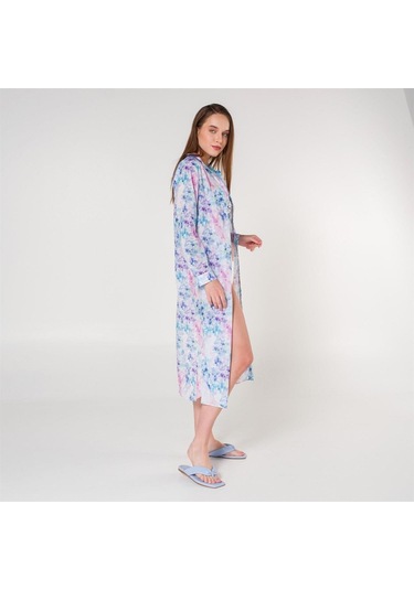 Helen Vual Plaj Gömlek Elbise Mor