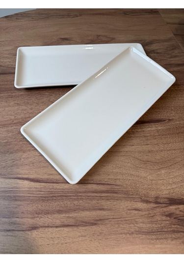 Tan Serisi Tek Parça 35 X 15 Cm Tavuk Dünyası Sunum Tabağı Krem Krem