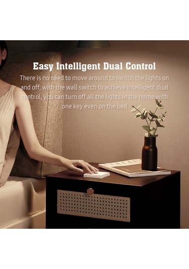 Geeksen Aqara E1 Akıllı Zigbee Duvar Anahtarı - Çift Tuşlu, Uzun Pil Ömrü, Ev Otomasyonu