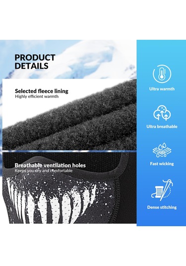 Rockbros Kar Maskesi, Yüz Maskesi, Kış Kar Maskesi, Bisiklet, Siyah