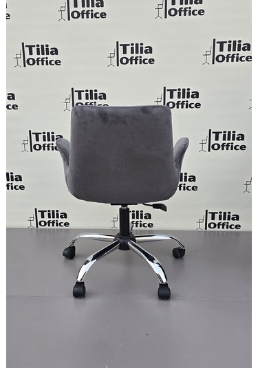 Maki Çalışma Ve Çocuk Koltuğu Krom Yonca Ayak Koyu Gri