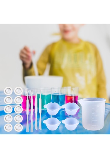 Geeroyoo 39 Parçalık Epoksi Reçine Ölçüm Seti - Silikon Ölçü Kapları, Karıştırma Çubukları Ve Parmak Kılıfları İle Dıy Takımı Beyaz
