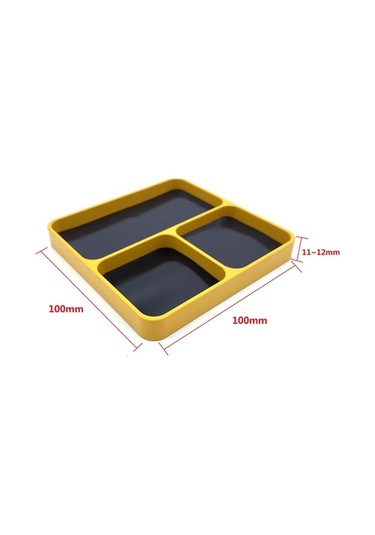 Fortunelane Alüminyum Alyuminyum 3 Manyetik Yastık Saklama Tepsisi - Sarı Parçaları Kaybetme