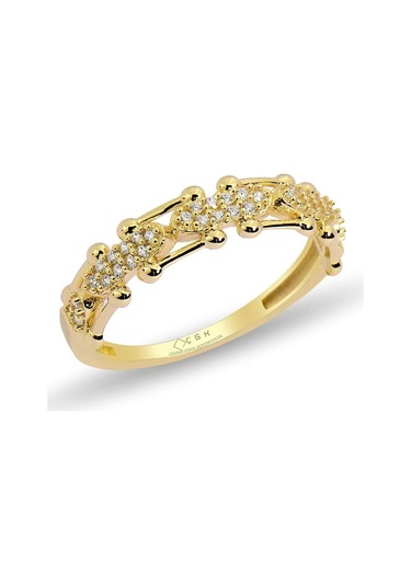 Çgk Kuyumculuk Taşlı Tarz Altın Yüzük Yaldız