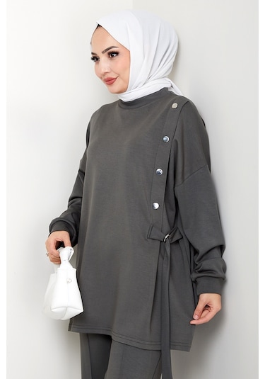 Çıtçıt Detaylı Oysho İkili Takım 1624 - Haki Haki