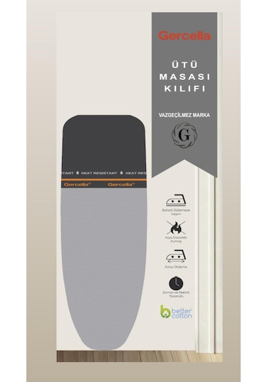 Optimum Plus Ütü Masası Bezi Örtüsü Kılıfı Gri-turuncu