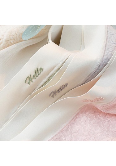 Badem Traceless Lace Nefes Alabilir Kadın Orta Bel Külot Kadın Yumuşak Ve Nazik Moda İç Çamaşırı Açık Bej