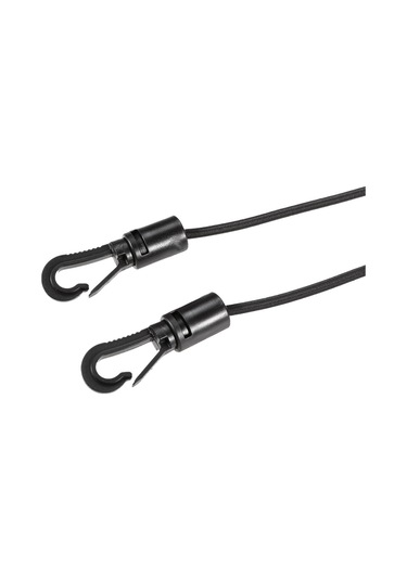 Mufunye Kano İçin Esnek Lastikli Nilon İki Kancalı Kordon - Siyah 1.6m Uzunluk