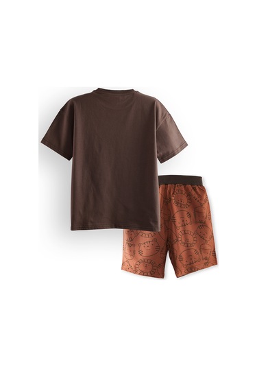 Denokids Play Erkek Çocuk Basic T-shirt Şort Takım Renkli Çok Renkli