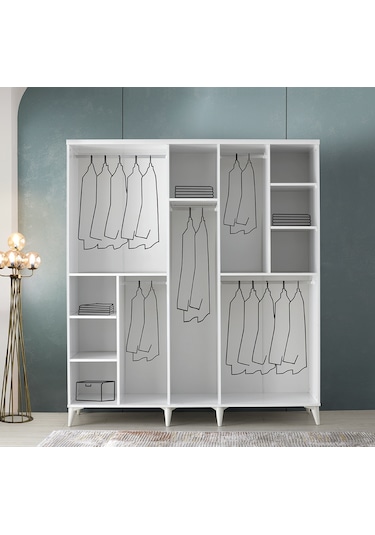 GuneyStore Sport 5 Kapaklı Komple MDF Gardırop