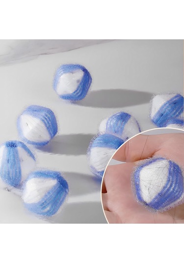 Mufunye 12'li Tekrarlı Kullanimlı Çamaşır Makinesi Kuru Doku Toplayıcı Topları - Evcil Hayvan Tüyü Ve Kir Giderici Sarı-beyaz + Mavi-beyaz