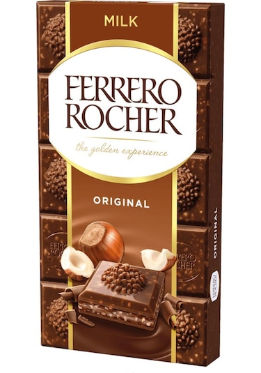 Ferrero Rocher Original Milk Chocolate Bar 90 G